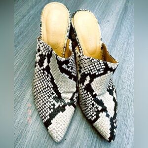 Animal print chunky heels